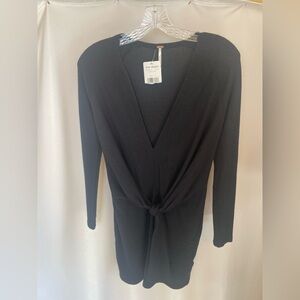 Free people ginger cozy long sleeve black sweater dress size small NWT